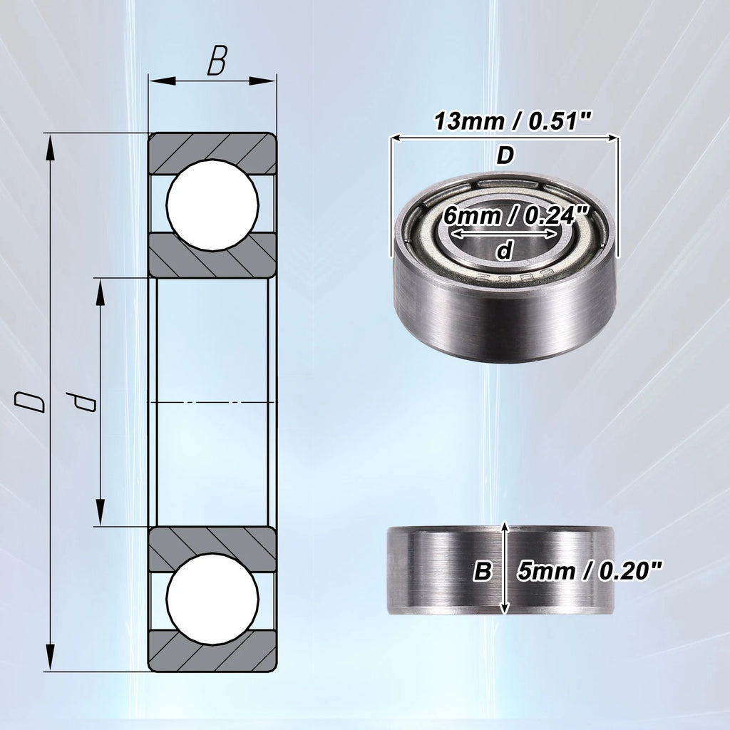 20pcs 686ZZ Deep Groove Ball Bearings for Various Models (6x13x5mm)