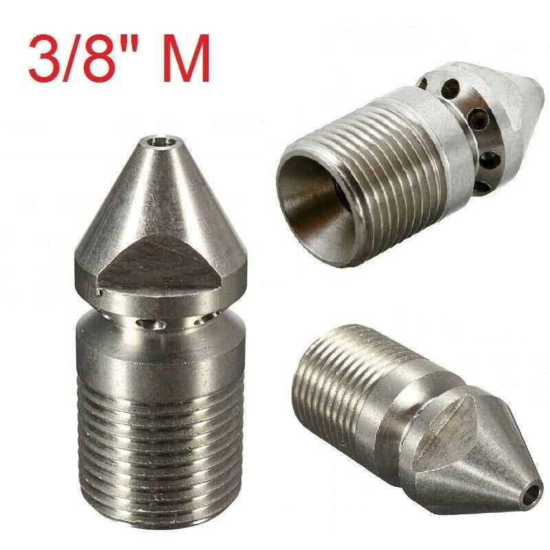 9-Jet Pressure Washer Drain Sewer Cleaning Jetter Nozzle 3/8 Inch Male