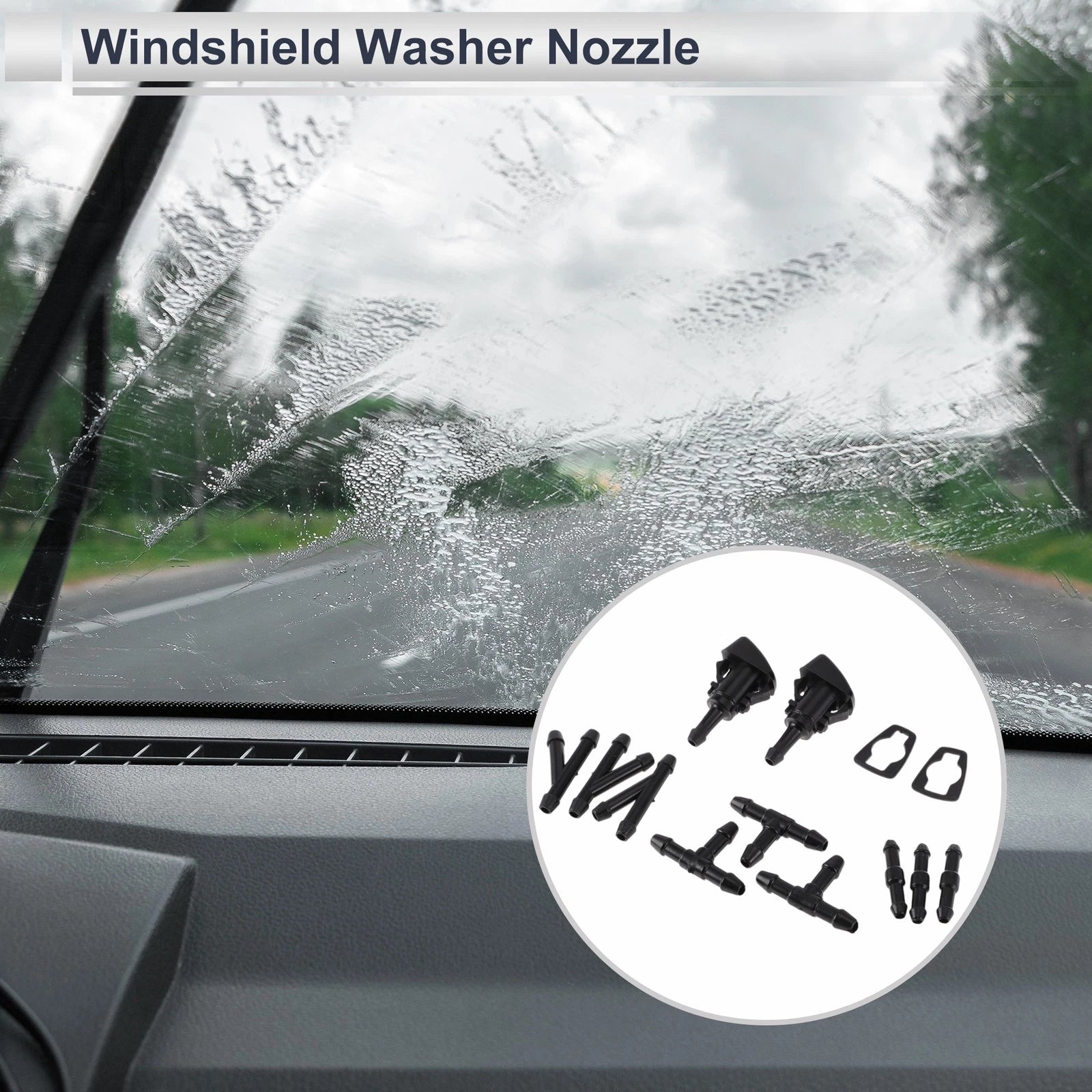 Windshield Washer Nozzle Set of 1 for Subaru (Black)