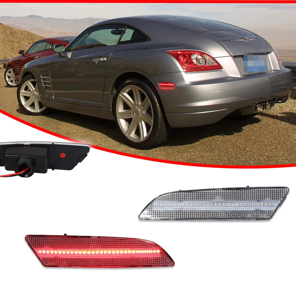2X LED Clear Lens Rear Side Marker Lights for Chrysler Crossfire (2004–2008)