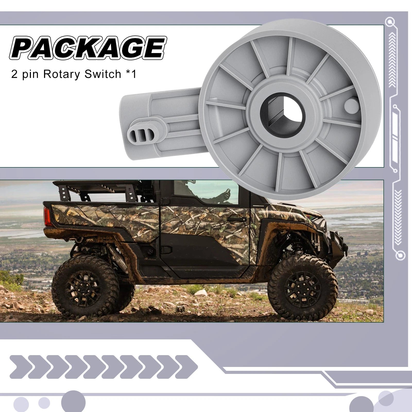 Gear Position 2 Pin Rotary Switch for Polaris RZR 570 (2012–2014)
