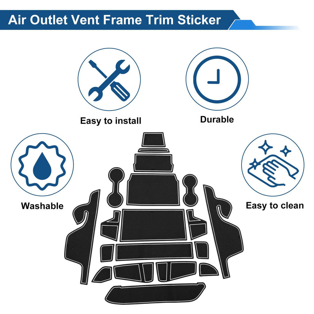 19 Pcs Non-Slip Mat for Ford Ranger (2023–2025) PVC White