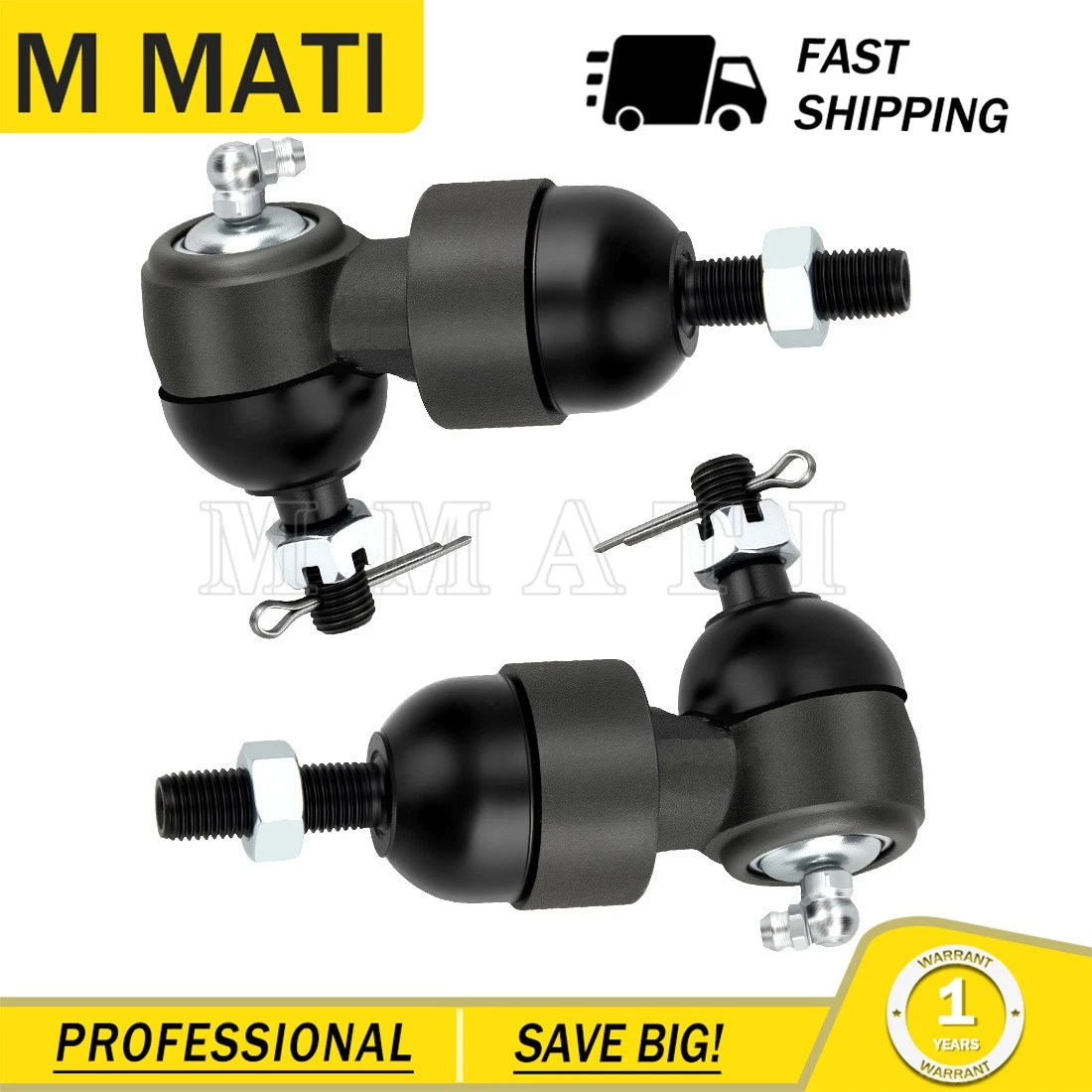 Set of 2 Tie Rod Ends for E-Z-Go Medalist TXT Golf Carts (1994–2001.5) #70192-G01