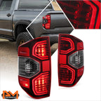 LED Tail Lights for Toyota Tundra (2014–2021) - Black Housing Red Lens Pair