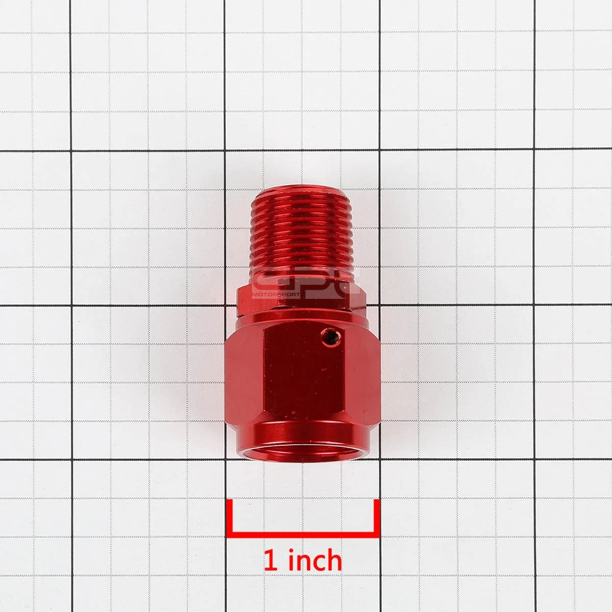 8-AN Female Flare to 3/8" NPT Male Red Aluminum B-Nut Swivel Coupler Fitting