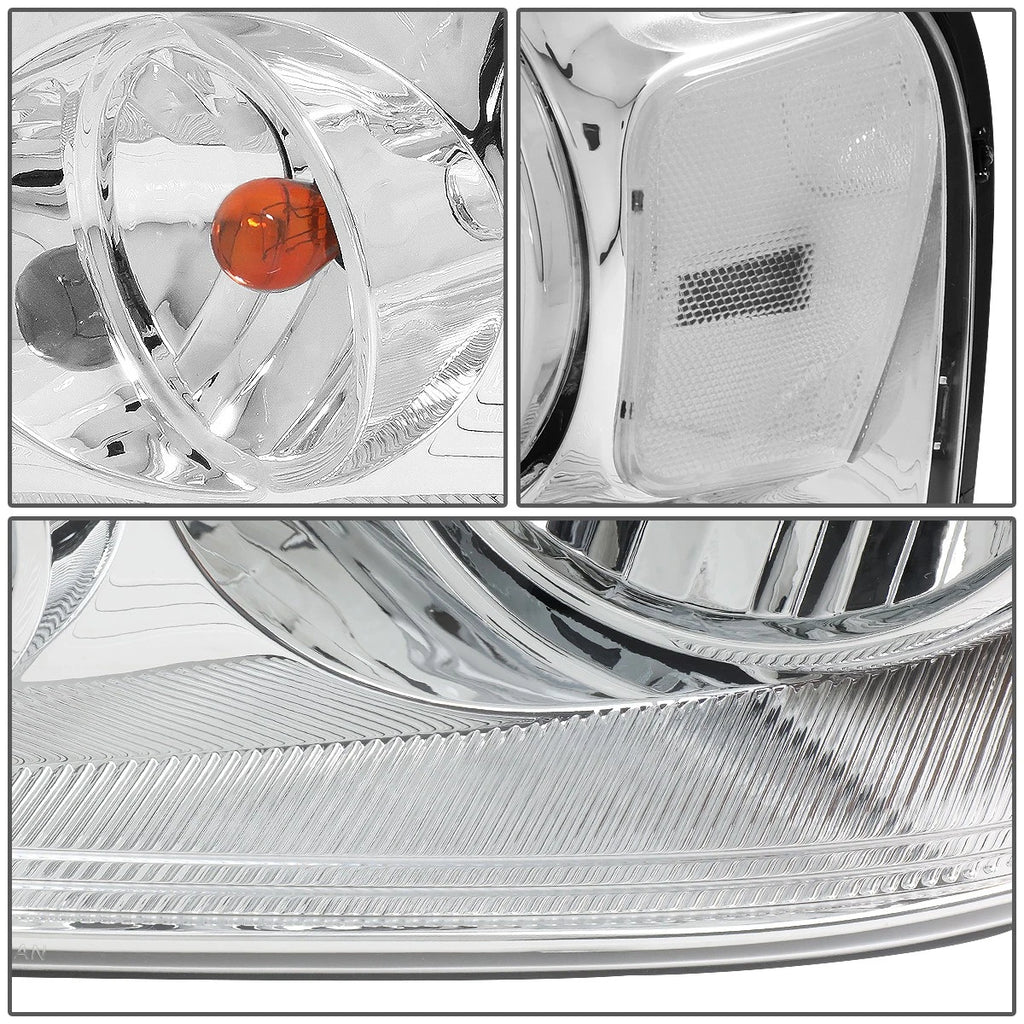 Pair of Chrome/Clear Signal Headlight Lamps for Ford F150 (2004–2008)