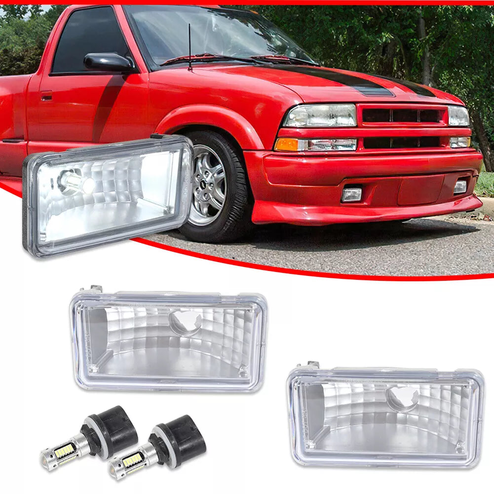 Pair Clear Bumper Fog Lights for Chevy S10 Pickup Blazer (1998–2004)