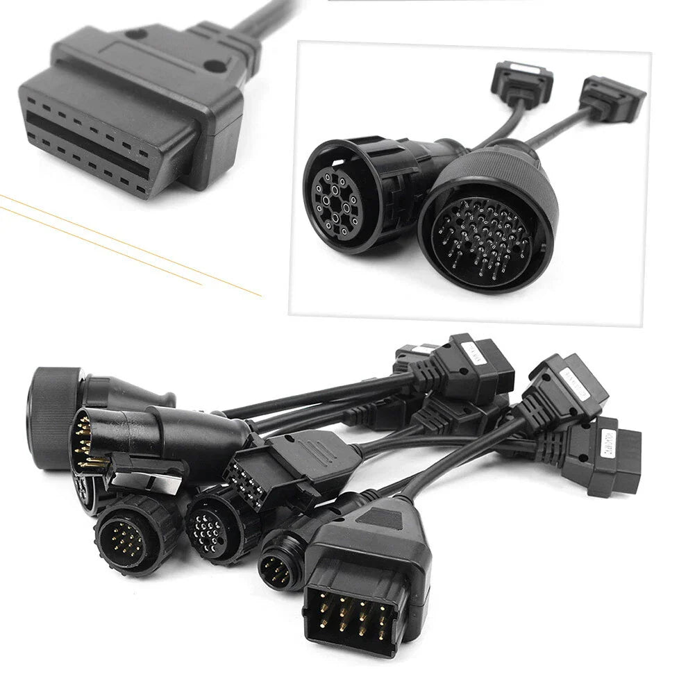 8PCS OBD2 Pro Car Diagnostic Tool Adapter Connectors for Trucks