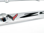 Chrome License Plate Frame with Chevy Corvette Logo for C8 Z06 (2020–2024)