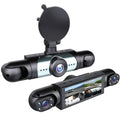 3 Channel 1080P HD Dash Cam for Car Front & Inside w/ 64GB Card
