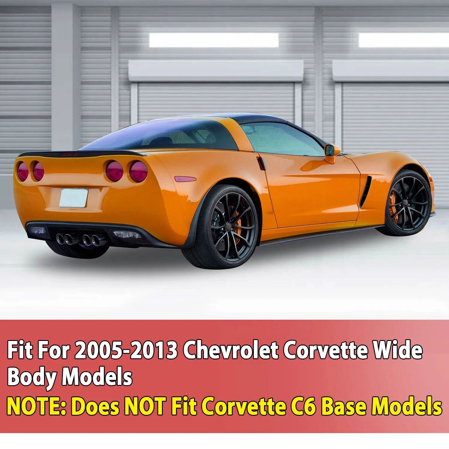 Set of 2 Side Skirts & Mud Flaps for Chevy Corvette C6 (2005–2013)