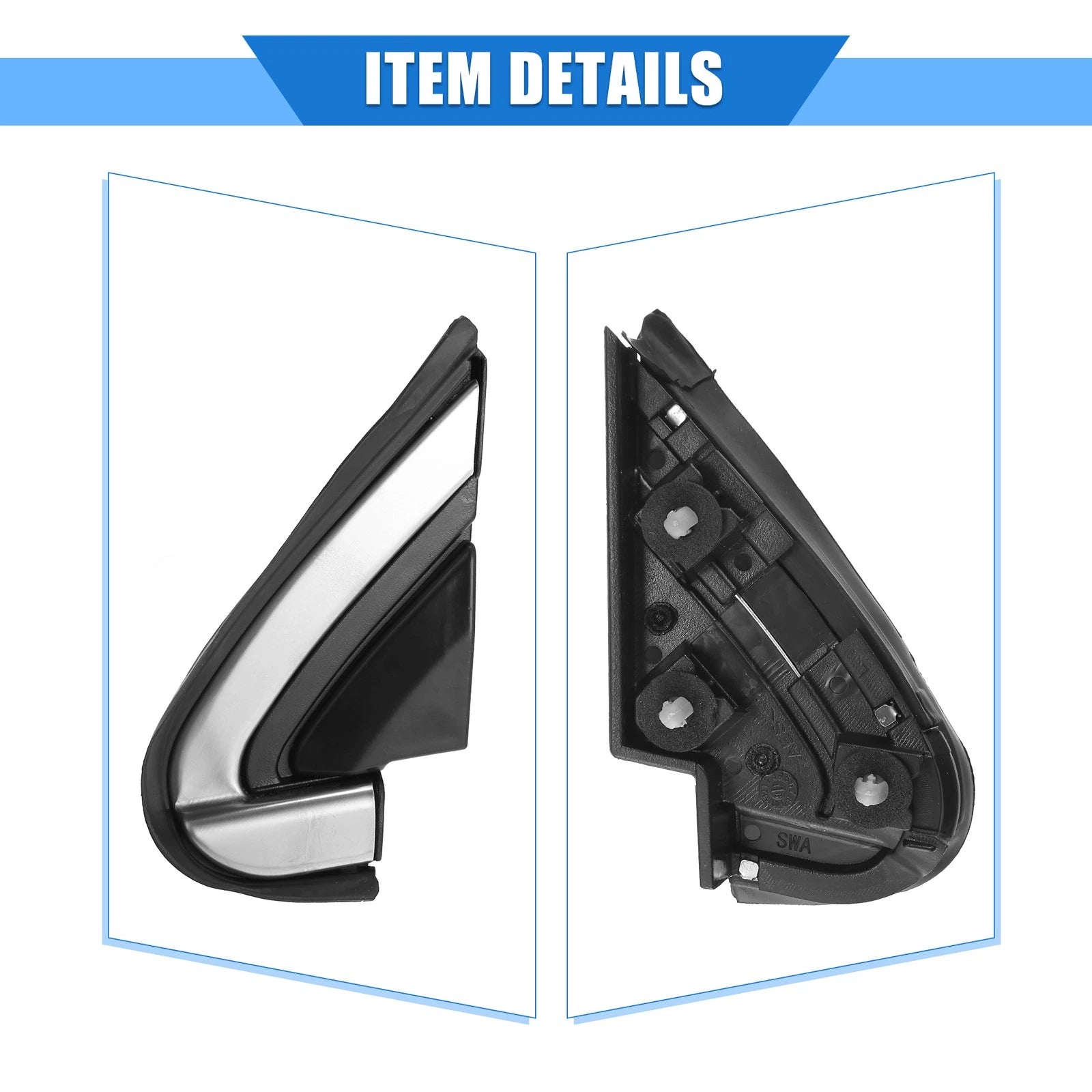 Front Left Mirror Corner Triangle Fender Cover for Honda CR-V (2007–2011) Black
