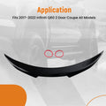 Rear Trunk Spoiler for Infiniti Q60 (2017–2022) Black