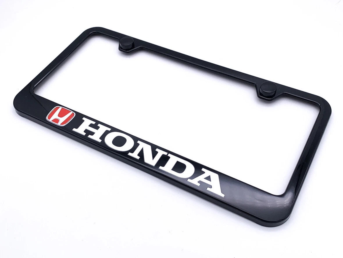 License Plate Frame Black Plastic with Red Honda Logo for Honda (2013–2025)