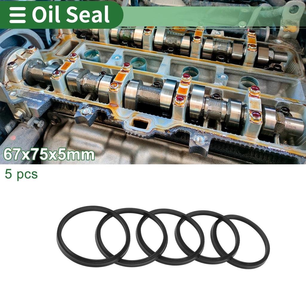 Set of 5 Oil Seal Rotary Shaft Seal NBR Rubber 67x75x5mm