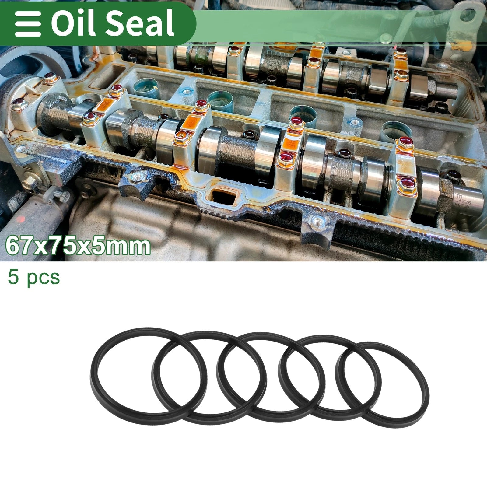 Set of 5 Oil Seal Rotary Shaft Seal NBR Rubber 67x75x5mm