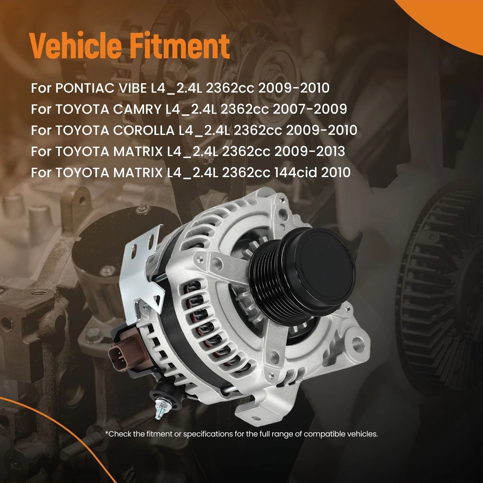 100A Alternator for Toyota Camry 2.4L (2007–2009) 27060-0H111-84 11195N