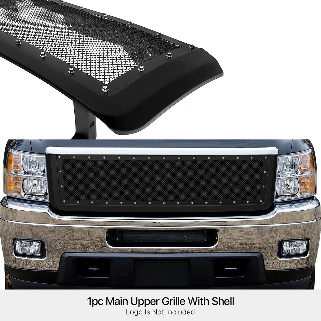 Upper Black Mesh Grille for Chevy Silverado 2500 (2011-2014)
