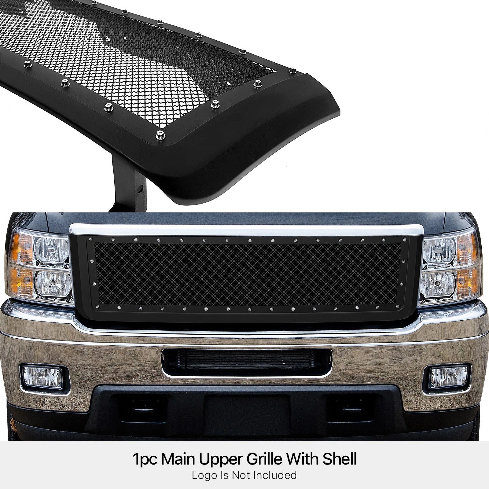 Upper Black Mesh Grille for Chevy Silverado 2500 (2011-2014)