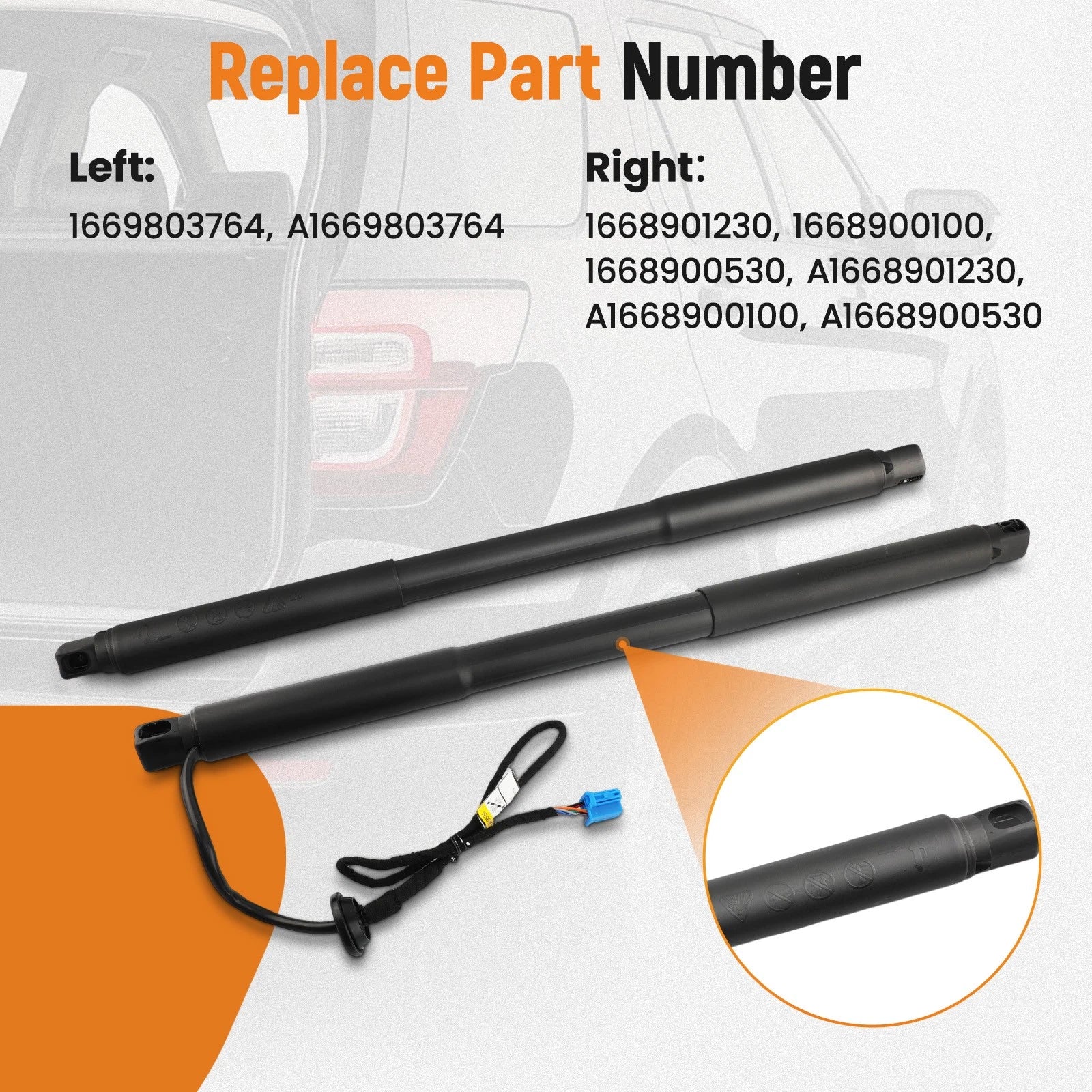 Set of 2 Power Trunk Lift Support Shocks for Mercedes-Benz GL350 GL550 (2010–2016)