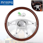 18" Chrome 4 Spoke Wood Steering Wheel for Truck