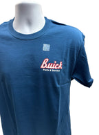 Licensed Neptune Blue T-Shirt for Buick Parts and Service (Unspecified Years)