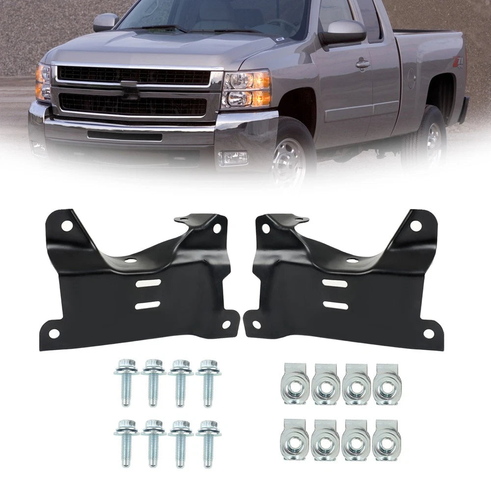 Set of 2 Front Bumper Outer Brackets for Chevy Silverado 2500HD 3500HD (2007-2010)
