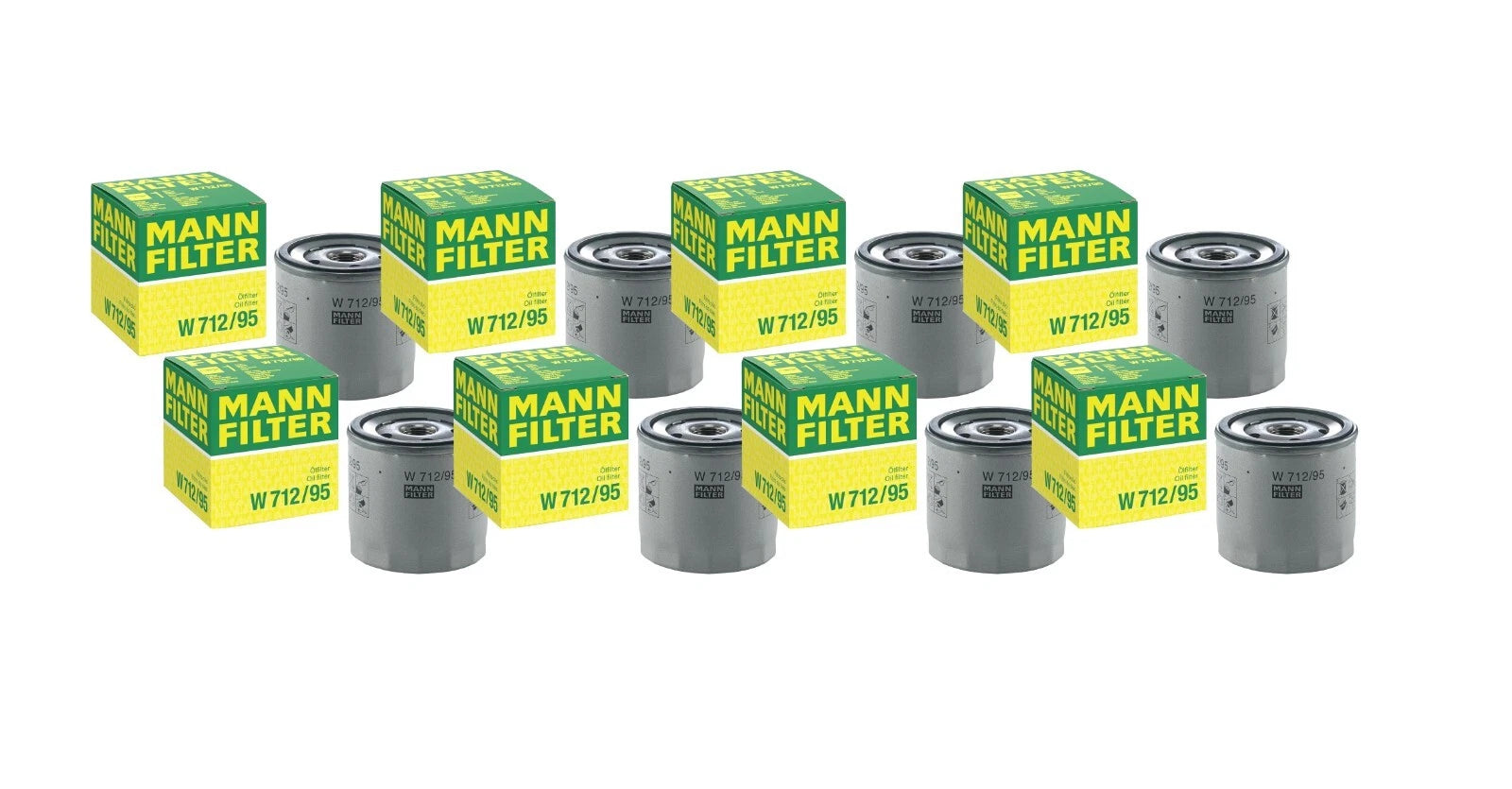 Set of 8 Engine Oil Filters W 712/95 for Audi A3 Q3 Volkswagen Golf Jetta