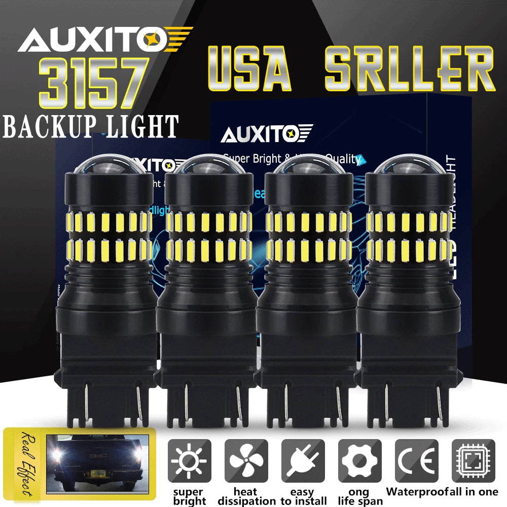 Set of 4 LED Tail Brake Stop Backup Reverse Light Bulbs for Various Models