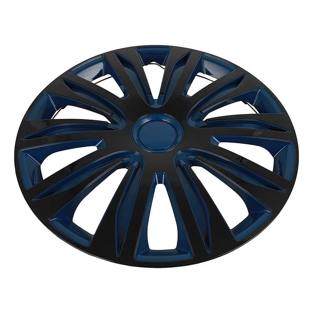 Set of 4 Wheel Covers for R15 Tire & Steel Rim (15" Black & Blue)