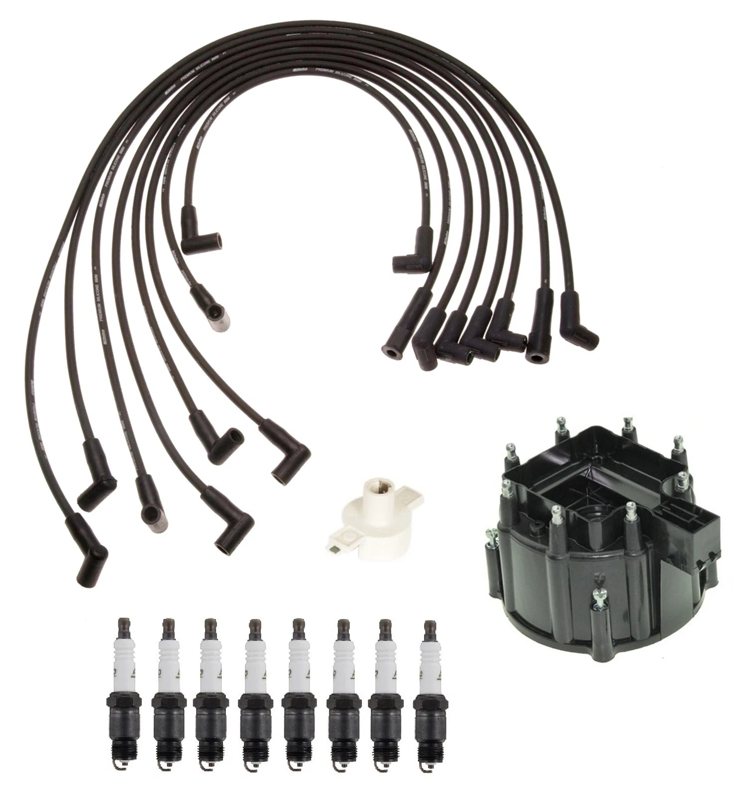 ACDelco Ignition Kit for C10 K10 C1500 V8 (1973–1995) - Rotor, Cap, Wires, Plugs