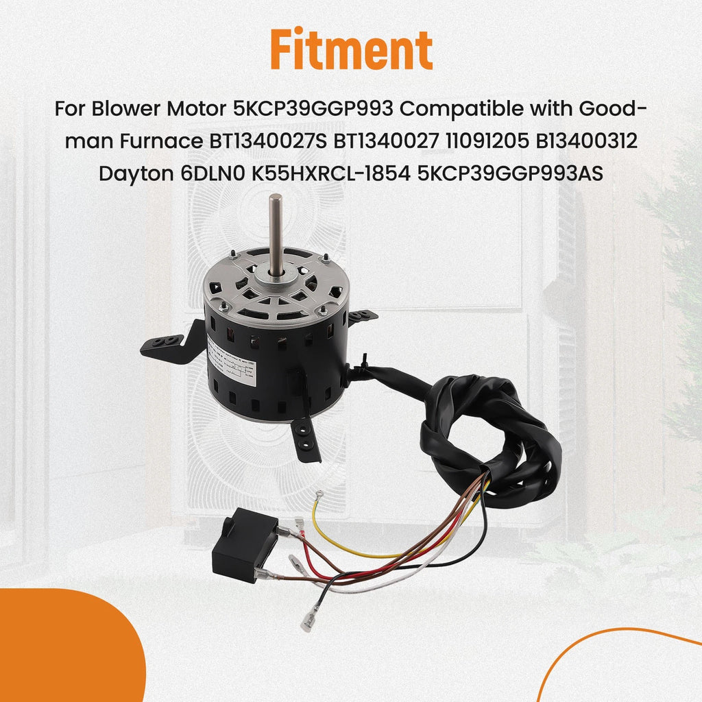 Blower Motor for Goodman 5KCP39GGP993AS BT1340027S (1075RPM)