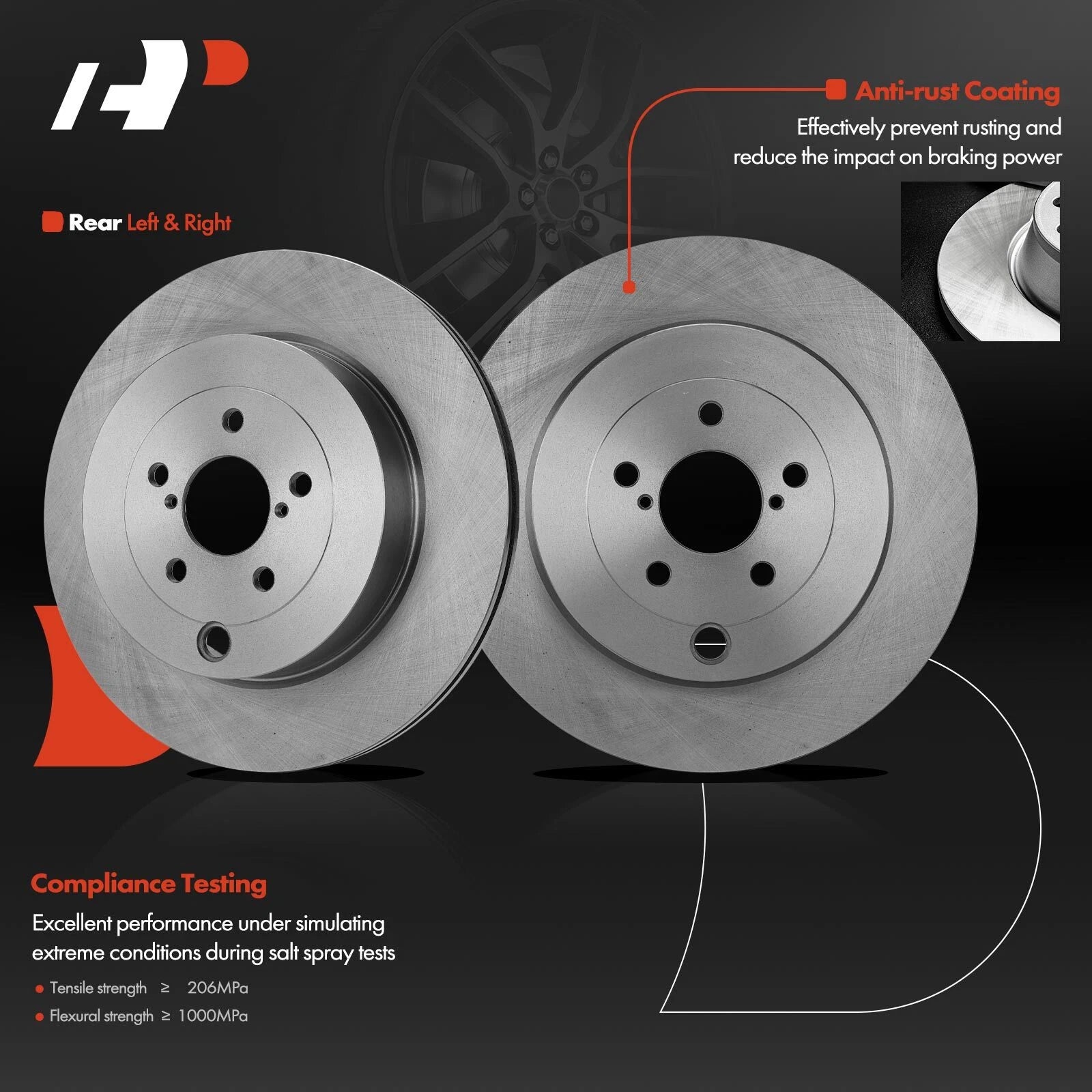 Rear Disc Brake Rotors for Subaru BRZ & Toyota 86 (2017–2020)