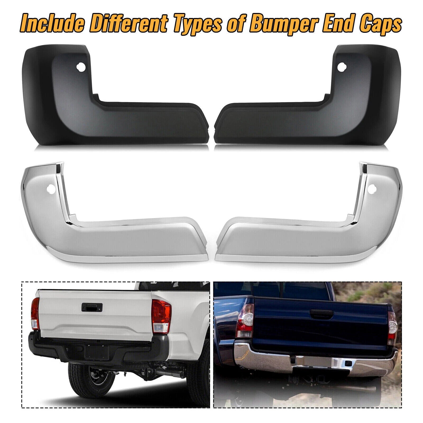 Chrome Rear Bumper End Cap for Toyota Tacoma (2016–2023)