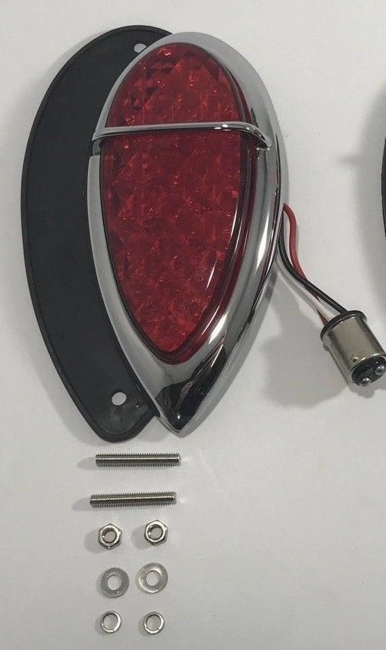 LED Tail Light Assembly with Tear Drop Lens and Gasket for Lincoln Zephyr (1938–1939)