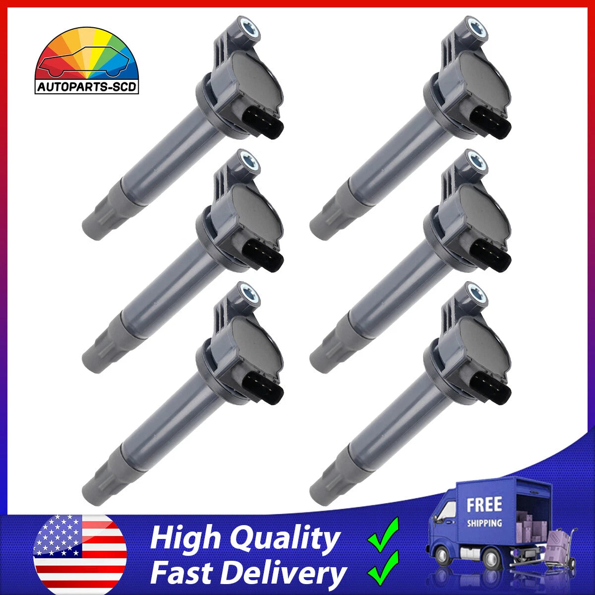 6X Ignition Coil for Toyota Camry Sienna Solara Lexus RX330 (2002–2006) UF506