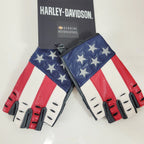 Patriot Fingerless Leather Reflective Gloves for Harley-Davidson (2019)