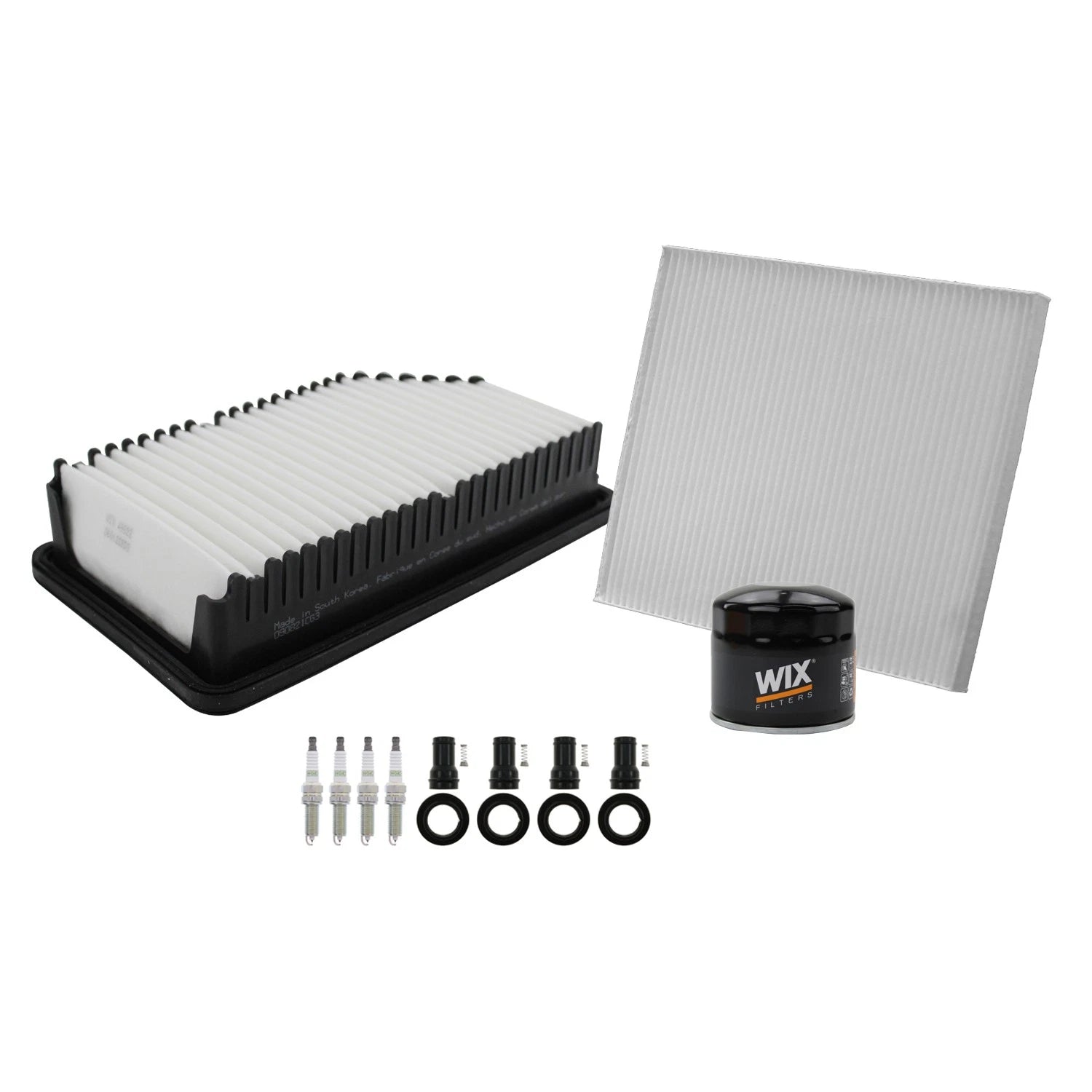 Tune Up Kit with NGK 4 Spark Plugs & Boots for Accent Rio Veloster (2011–2017)