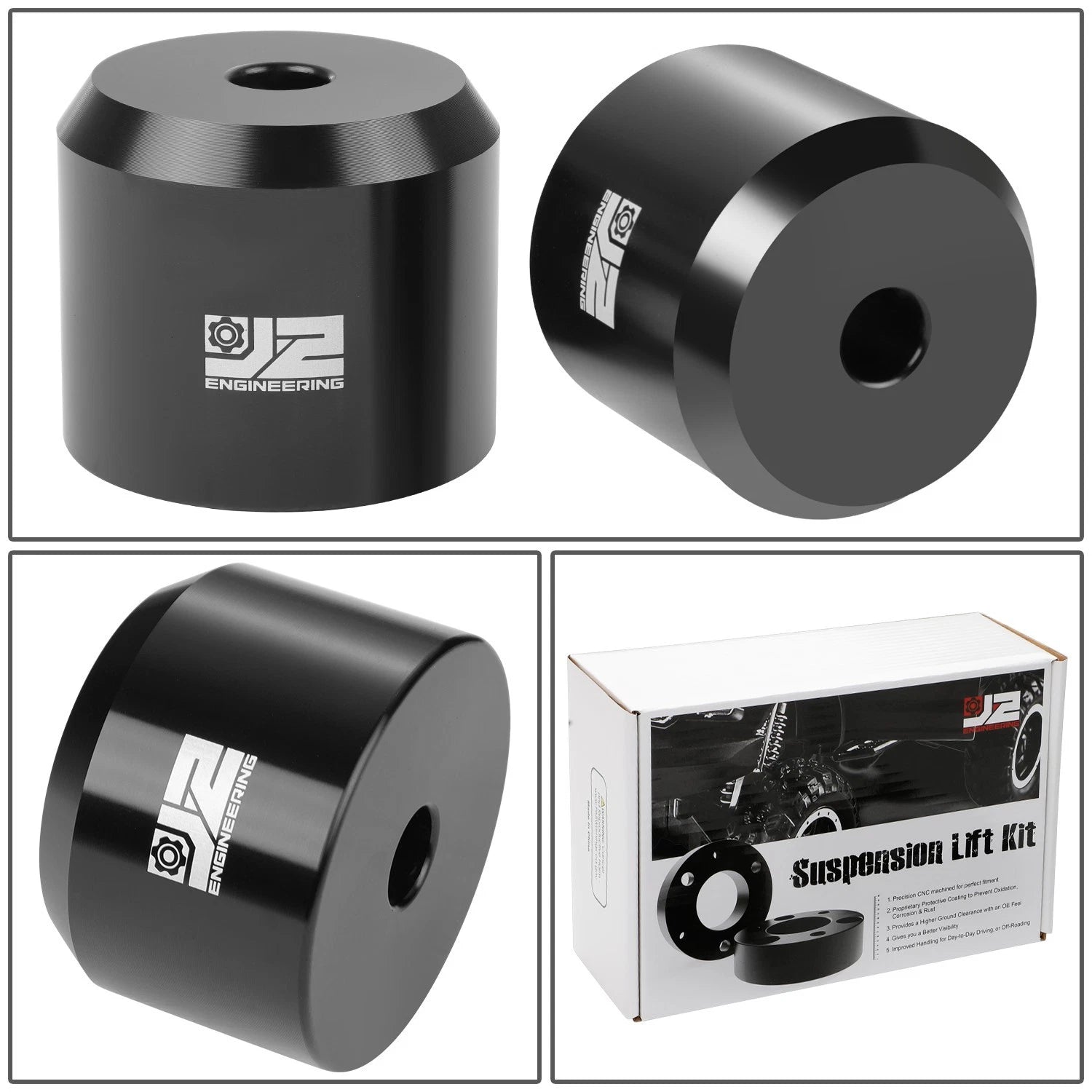 2X Aluminum Bump Stop Mount Lift Kit Spacers for Ford F-150 (2005–2022)