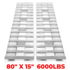 Set of 2 Aluminum Ramps 80"×15" 6000Lbs for Car Trailer Truck
