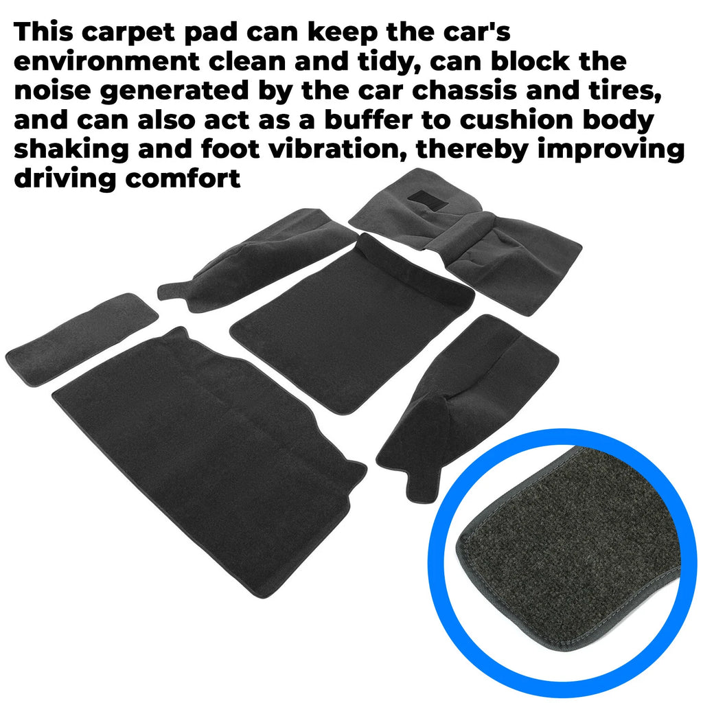 Set of 6 Gray Carpet Rug Mats for Jeep Wrangler YJ (1986–1995) & CJ-7 (1976–1986)