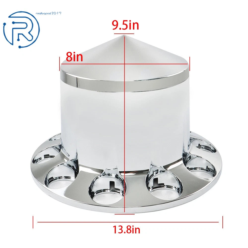Set of 4 Chrome Semi Truck Hub Cover Wheel Nut Covers 33mm Spiked