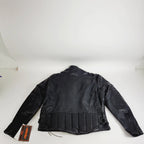 Leather Motorcycle Jacket for Men - Black, Size 50
