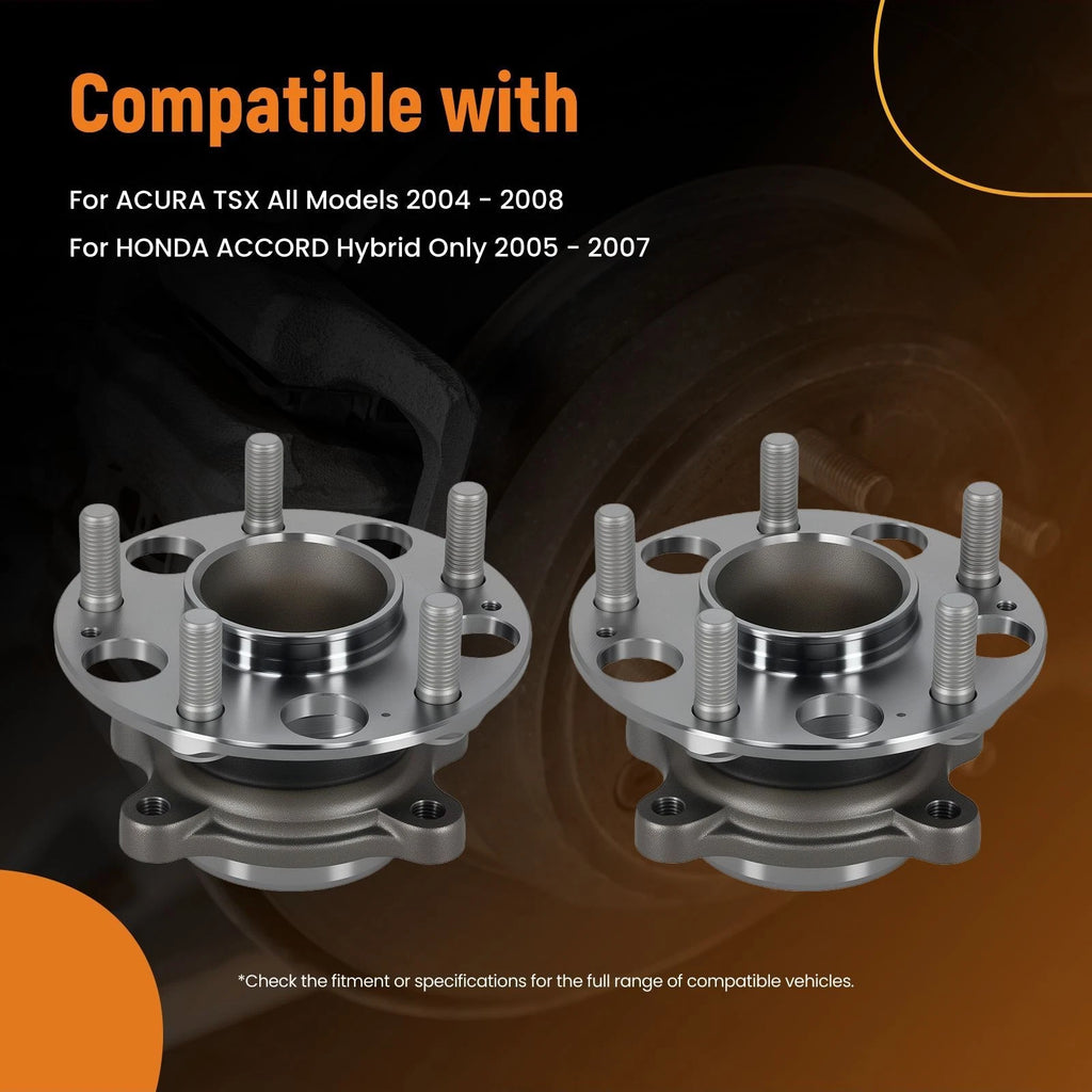 Set of 2 Rear Wheel Hub Assemblies for Acura TSX (2004–2008) H512327 HB612329PR