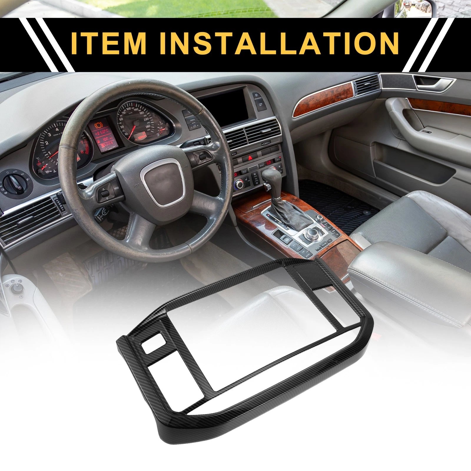 Set of 1 GPS Panel Sticker Cover for Ford F-150 (2021–2024) Black