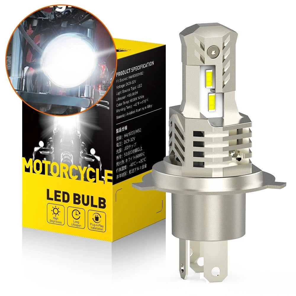 AUXITO 9003 H4 LED Bulb Hi/Lo Beam for Motorcycle (1:1)