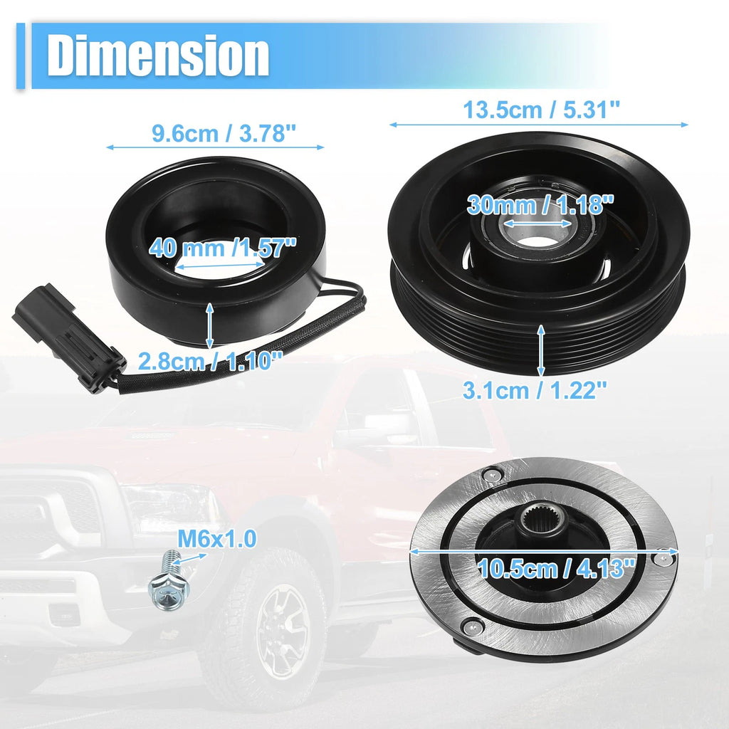 Set of 1 AC Compressor Clutch for Dodge Ram 1500/2500 (2010)
