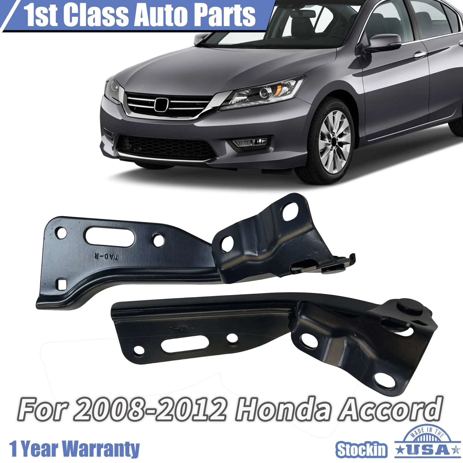 2X Hood Hinges for Honda Accord (2008–2012)