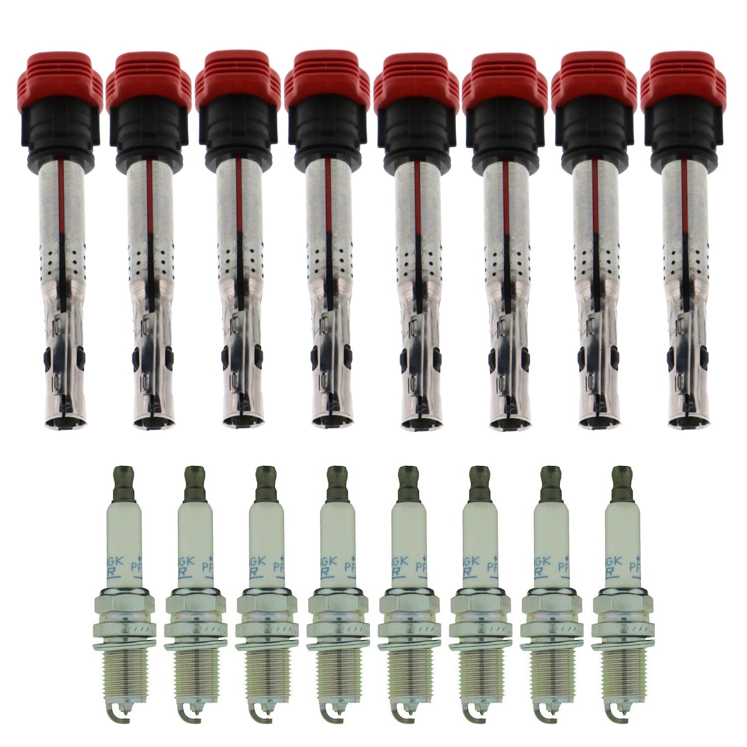 Set of 8 Ignition Coils & NGK Laser Platinum Spark Plugs for Audi R8 RS4 S5 (2007–2021)