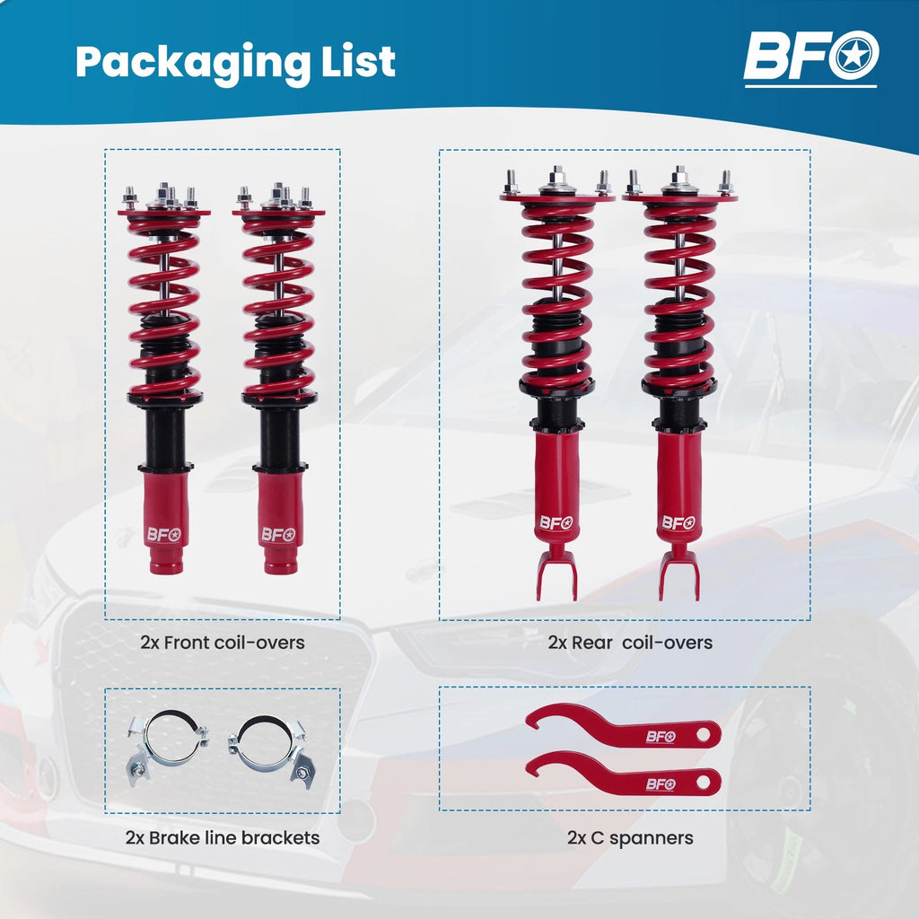 Coilovers for Honda Accord (1990-1997) Adjustable Height Shock Springs